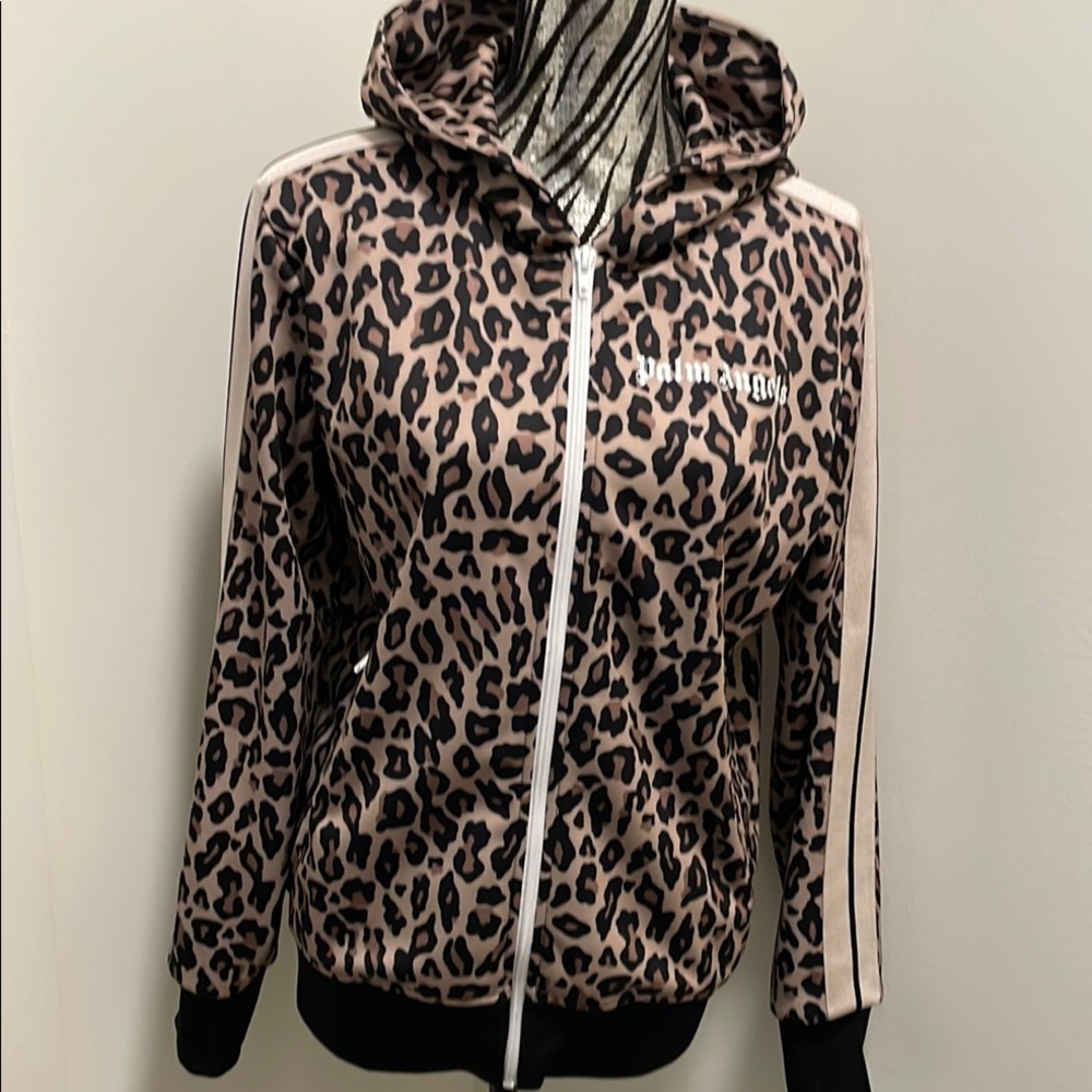 Palm Angels Leopard Print Hooded Jacket Size Medium Men-Unisex